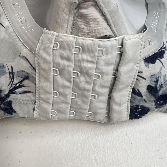 Cacique 44DD Bra Boost Plunge Underwire Floral Lace Cotton Full Figure Coverage - Picture 7 of 15